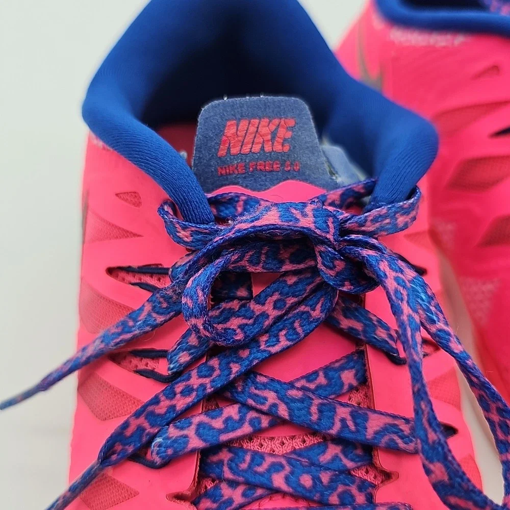 Nike Free 5.0 GS Hyper Pink Royal Blue Shoes 644446-601 Youth Girl 7Y Womens 8.5